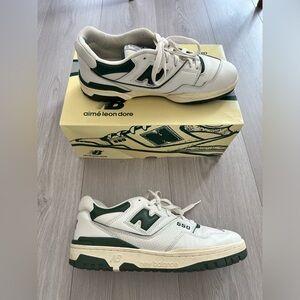 New Balance x Aime Leon Dore 550 Sneakers White Green Leather US Mens 11